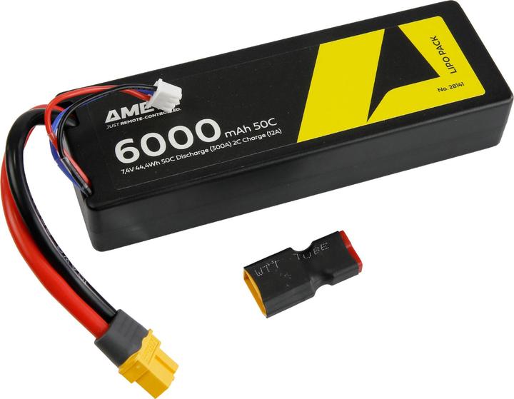 Produktbild Amewi LiPo Akku 2S 7,4V 6000mAh 50C XT60 (7.40 V, 6000 mAh)