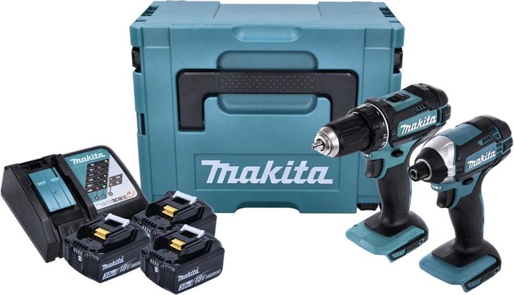 Immagine prodotto Makita Kit Combo Batteria DLX 2127 J1 Trapano a batteria DDF 482 Z + avvitatore a impulsi a batteria DTD (Batteria ricaricabile)
