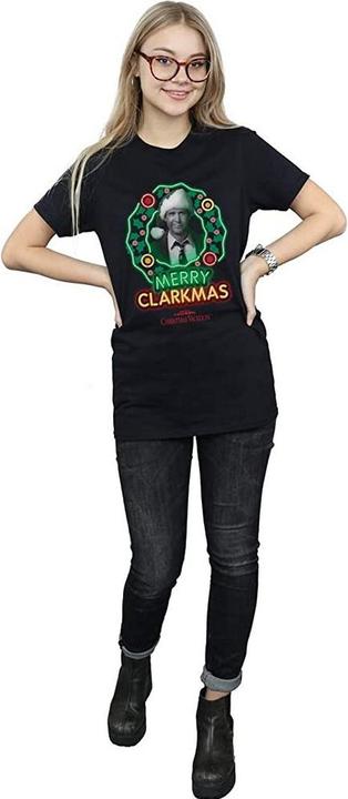 Actual product image National Lampoon´s Vacation Womens/Ladies Greyscale Clarkmas Cotton T-Shirt (XXL)