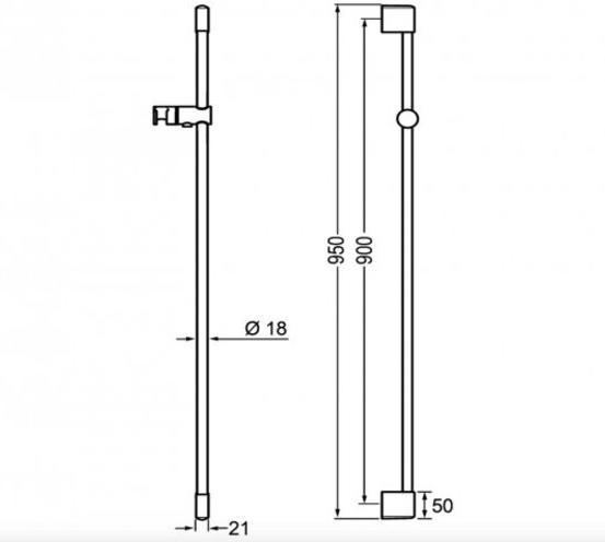Produktbild Hansa Hansapurejet Wandstange 900 mm