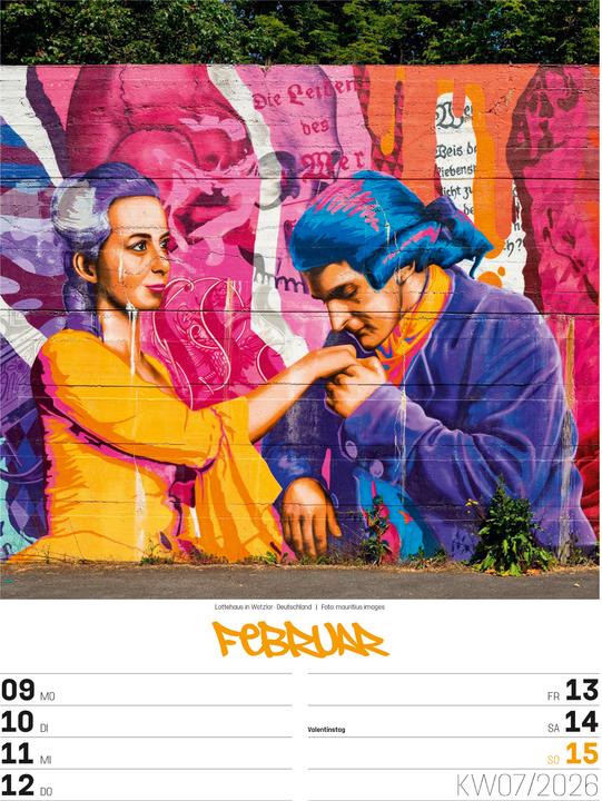 Actual product image Street Art - Graffiti - Wochenplaner Kalender 2026 (25 x 33 cm, Hardcover, German)