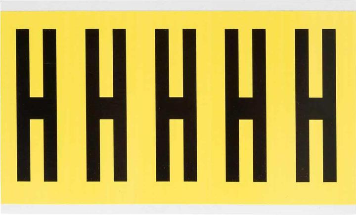 Immagine prodotto Brady 3460-H, B-499, tessuto in nylon, lettera H, nero su giallo, 44 x 127 mm, altezza carattere 98 mm(25