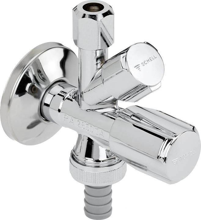Image du produit Magni Robinet d'angle combiné Schell pour appareils 1/2 pouce, laiton chromé, Brass