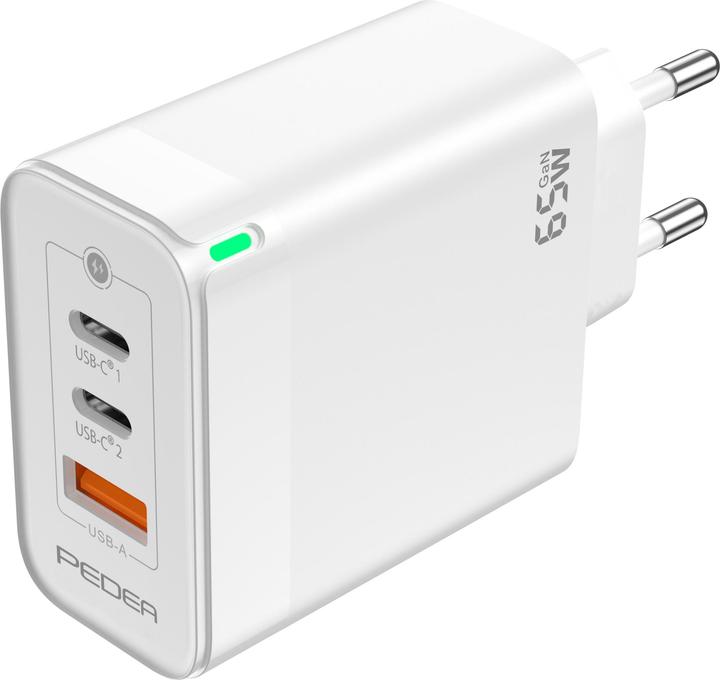 Pedea Quick charger "Triple" 65W GaN USB-C (PD) USB-A, white (65 W)