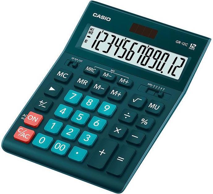 Produktbild Casio Desktop calculator GR-12C, 155 x 209 x 35 mm, sea green (Batterien, Solarzellen)