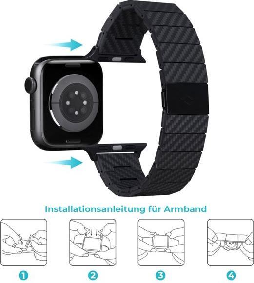 Produktbild Pitaka Carbon Fiber Link Bracelet Modern Band 38-40mm (38 mm, 40 mm, Kohlefaser)