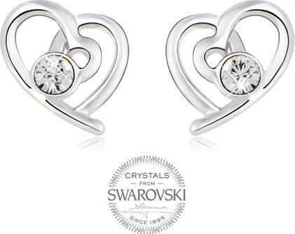 Levien Romantic earrings Hearts with clear crystals (L)