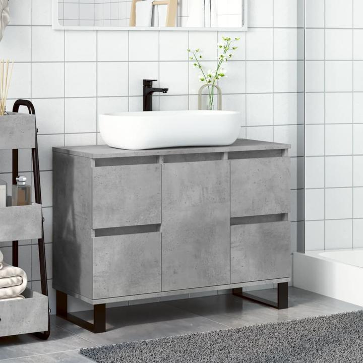 Immagine prodotto VidaXL Mobiletto Base Mobiletto da bagno Grigio cemento Materiale a base di legno (80 x 33 x 60 cm)