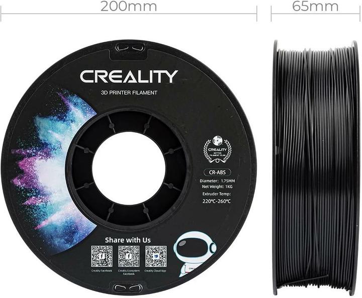 Actual product image Creality Filament ABS (ABS, 1.75 mm, 1000 g, Black)