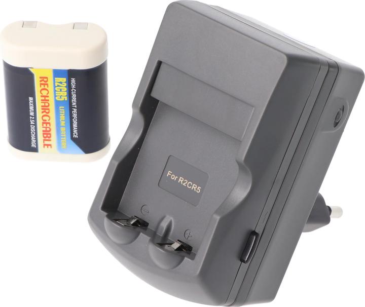Produktbild AccuCell Schnellladegerät 2CR5 PowerSet inklusive dem Li-ion Akku 2CR5, 2CR5M, 2-CR5 M (1 Stk., 2CR5, 600 mAh, Ladegerät inkl. Akku)