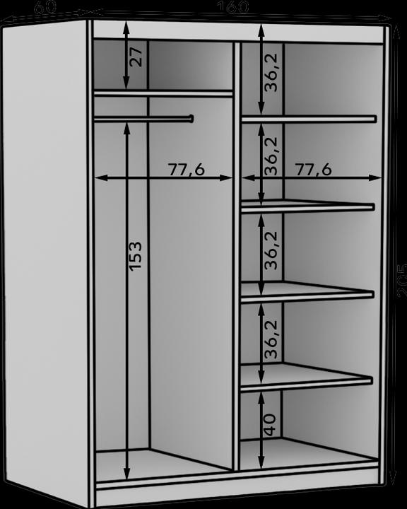 Actual product image ADRK Furniture Delia (160 x 60 x 205 cm)