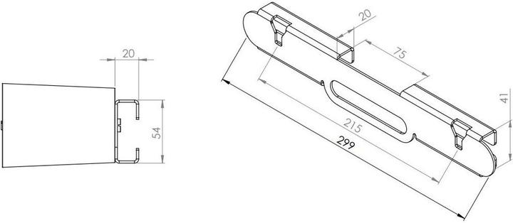 Actual product image Cavus Wall mount for Sonos Ray (1 pcs., Wall installation, Not movable)