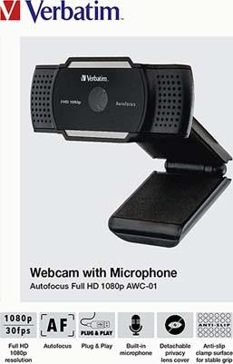 Immagine prodotto Verbatim Webcam con microfono AWC-01 1080p Autofocus (3.60 Mpx)