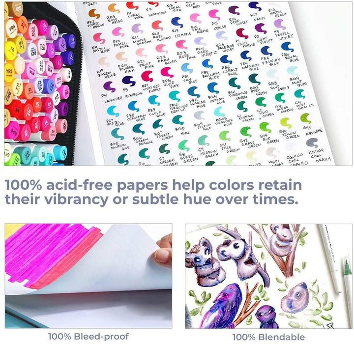 Actual product image Ohuhu Art sketchbook (21 x 21 cm, Plain, Hardcover)