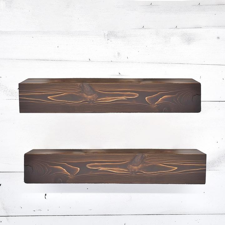 Actual product image Hanah Home Rafect Two Decorative Wooden Wall Shelf