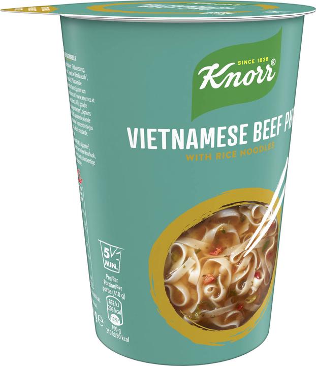 Actual product image Knorr Vietnamese Beef Pho with Rice Noodles Cup, Asian Vietnamese Instant Rice Noodles Snack (60 g)