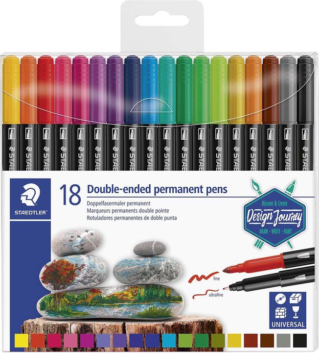 Image du produit Staedtler Stylos en fibre (Multicolore, 18 x)