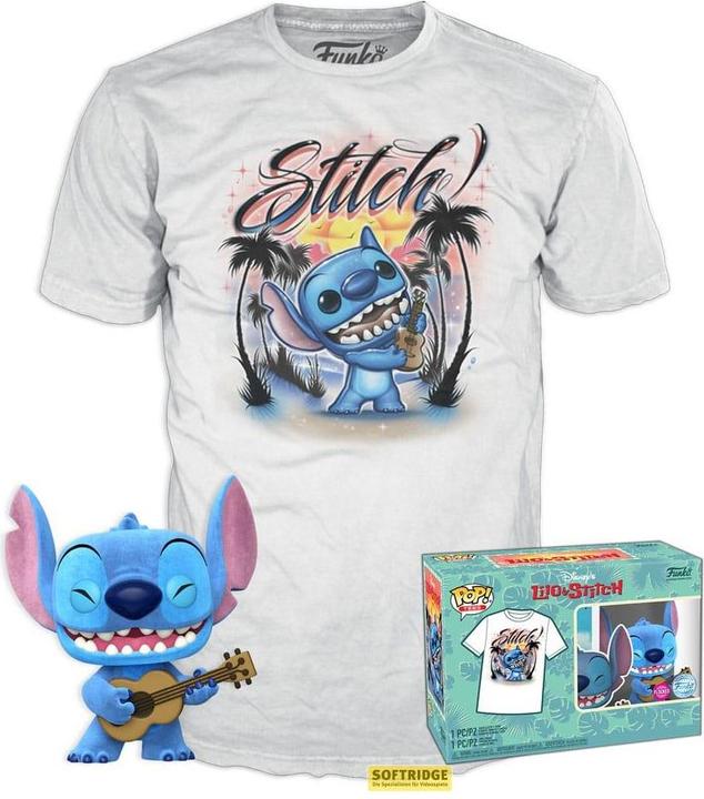 Image du produit Funko DISNEY - POP N° XXX - Ukelele Stitch (FLOCKED) +T-shirt (XL)