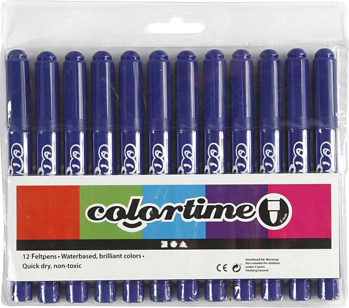Actual product image Creativ Company Donkerblauw Jumbo Pens, 12st. (Dark Blue, 5 mm, 12 x)