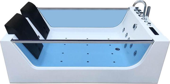Home Deluxe Whirlpool Badewanne mit LED Lichttherapie NAUTICA XL - 182x120cm (120 cm, 180 cm)