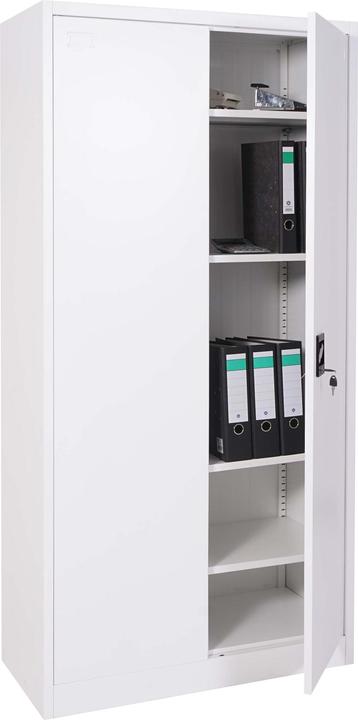 Image du produit Mendler Armoire à dossiers, armoire de bureau en acier, 2 portes 185x90cm blanc (185 x 90 x 40 cm)