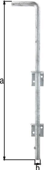 Actual product image GAH Floor slide L500xS16mm steel galvanised galvanised Distance bolt - gate 40 mm (1 pcs.)