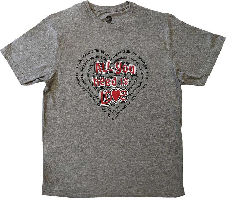 The Beatles Unisex Adult All You Need Is Love Heart Cotton T-Shirt