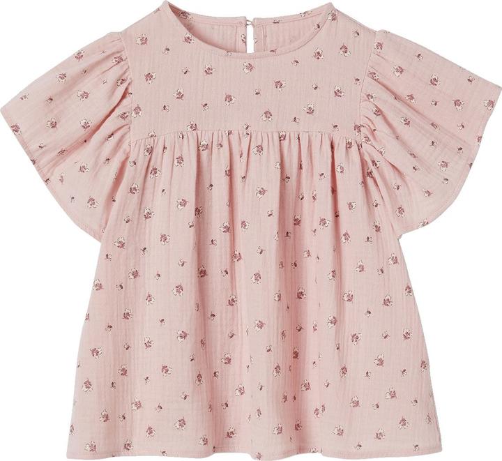 Vertbaudet Girls' blouse with butterfly sleeves, organic cotton
