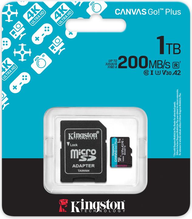 Immagine prodotto Kingston Card Canvas Go Plus MicroSD +ADP 1TB (1000 GB, microSDXC, U3, UHS-I)