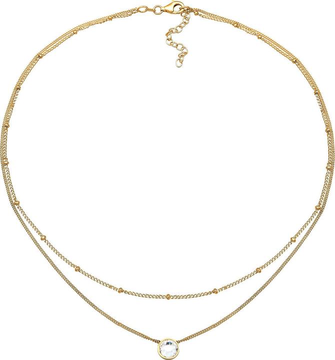 Image du produit Elli Collier Choker Layer cristal chaîne à boules 925 argent (Argent sterling 925, Cristal de verre, 36 cm)