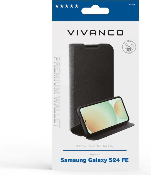 Image du produit Vivanco PREMIUM Wallet pour Samsung Galaxy S24 FE, noir (Samsung Galaxy S24 FE)