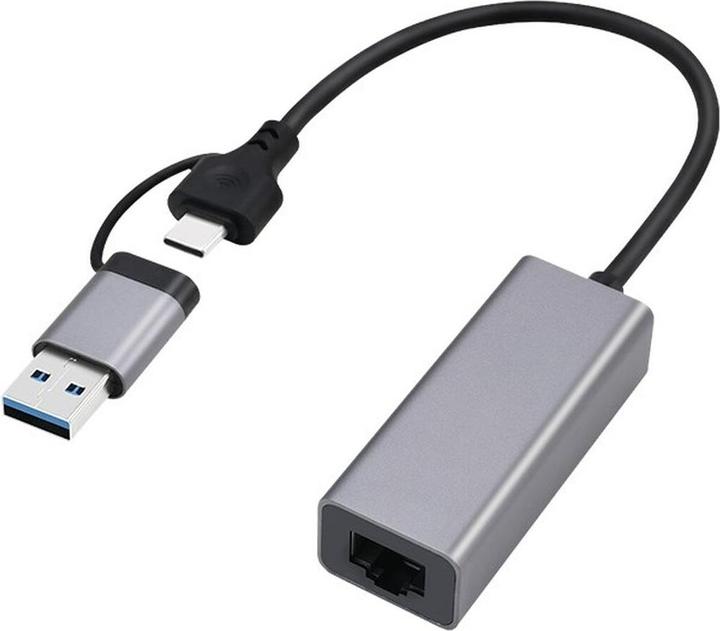 Gembird USB-A + Type-C Gigabit network adapter (RJ45 (1x))