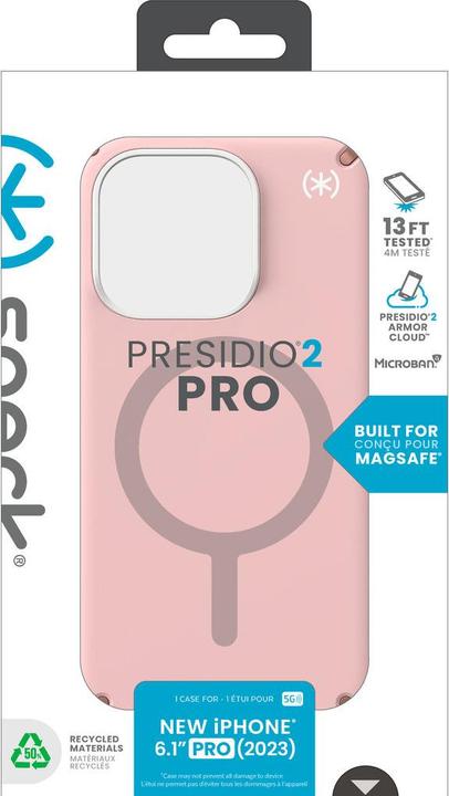 Immagine prodotto speck Presidio2 Pro + MS Apple iPhone 15 Pro Dahlia Pink - with Microban (Apple iPhone 15 Pro)