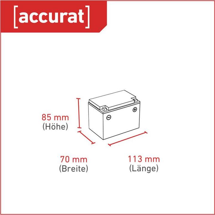 Produktbild Accurat Lithium Motorradbatterie 12V 5.3Ah YB5L-BS LiFePO4 Batterie Akku Ionen Motorrad (12 V, 5.30 Ah, 100 A)