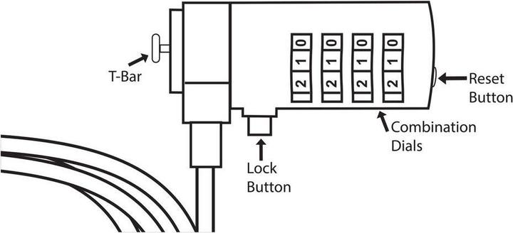 Produktbild Notebook lock, 1,5m, number lock