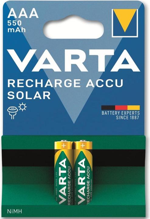 Actual product image Varta Recharge Accu Solar (2 pcs., AAA, 550 mAh)