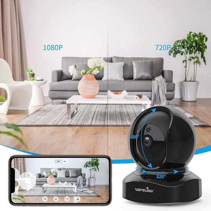 Actual product image Wansview Indoor IP Camera 1080P (Black)