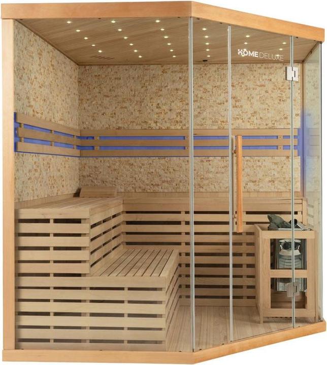 Actual product image Home Deluxe Indoor sauna CASHEIM BIG XL - 200 x 200 cm for 6 persons - Traditional sauna with artificial stone