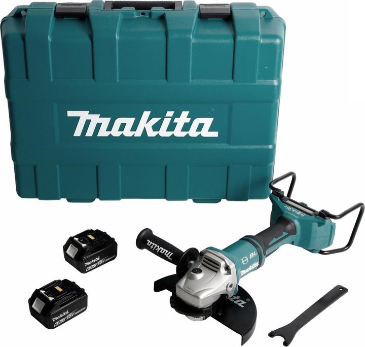 Image du produit Makita DGA 900 GKX2 Meuleuse d'angle sans fil 36V ( 2x18V ) 230mm Brushless + 2x batterie 6,0Ah + Ezynut + (230 mm)