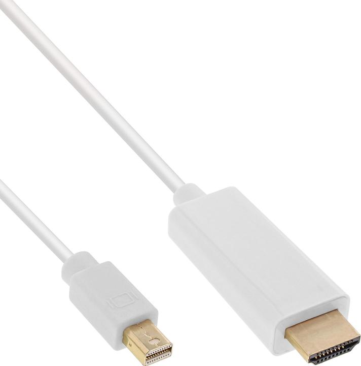 Image du produit InLine Câble convertisseur Mini DisplayPort vers HDMI avec audio blanc 5m (5 m, HDMI)