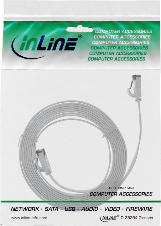 Immagine prodotto InLine Cavo patch piatto (U/FTP, CAT6a, 0.30 m)