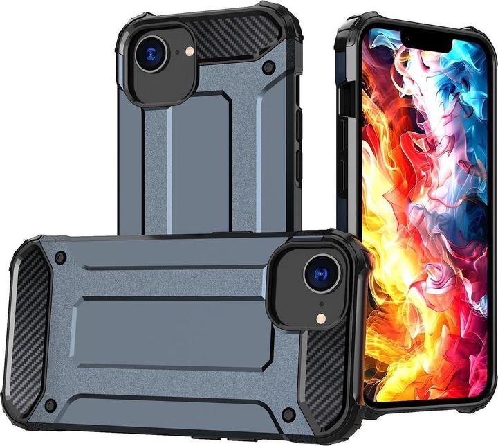 Produktbild Hurtel Hybrid Armor Case für iPhone 16e - Blau (Apple iPhone 16e)