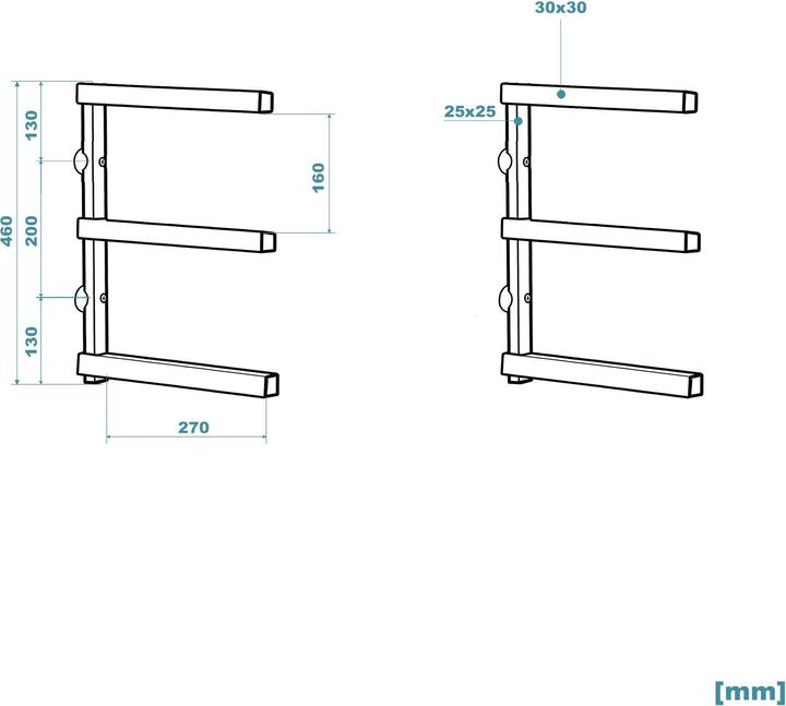 Actual product image XPOtool 2x Wood Shelf with 3 Levels up to 150kg Steel Cantilever Shelf for Storing Wood 50kg/Level