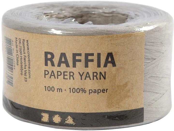Actual product image Creativ Company Paper tape raffia 8 mm x 100 m, light grey (Gift ribbon, 1 x)