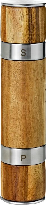 Produktbild AdHoc MP90 Doppelmühle DUOMILL, für Pfeffer und Salz, Keramik Mahlwerke, Edelstahl/Holz (Pfeffer, Salz)
