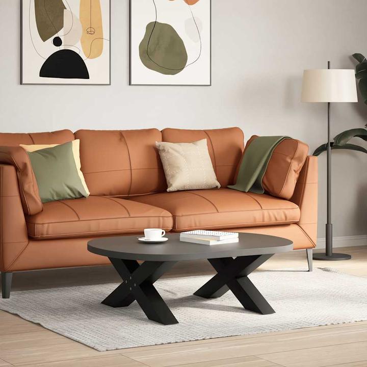 Produktbild VidaXL Couchtischbeine X-Form 2 Stk. Schwarz 70x(30-31) cm Stahl Tischbein