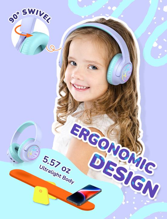Produktbild Iclever Headphone Kids BT & Cable LED
