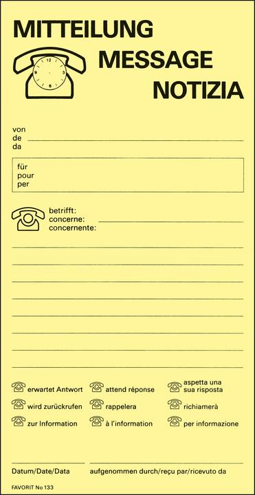 Produktbild Favorit Blocs de conversation - Mitteilung/Message/Notizia