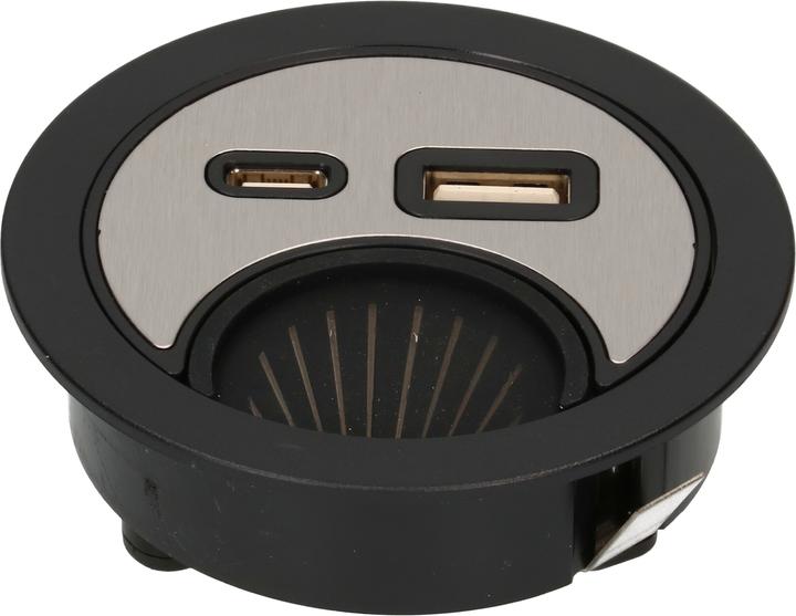 Produktbild Max Hauri Office Line Kabeldurchführung mit USB/A und USB/C Charger