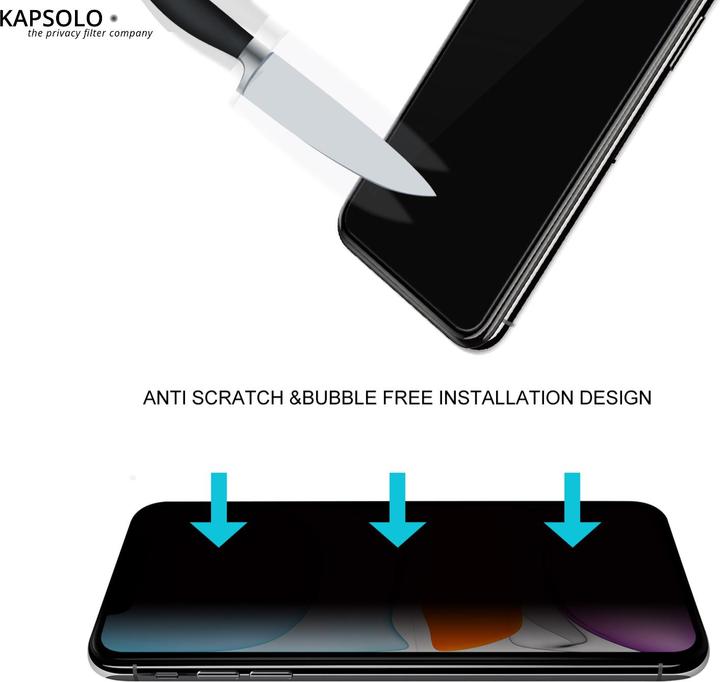Actual product image Kapsolo Privacy Tempered GLASS iPhone 13 Pro Max,14 Plus,13 Ulti curved Protec (1 Piece, Apple iPhone 13)